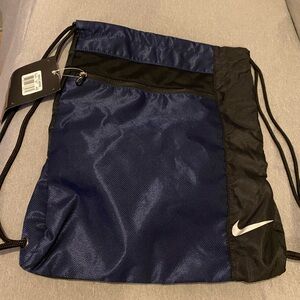 Men’s Nike Blue and Black Nylon Drawstring Backpack